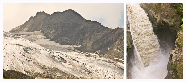 Sulzenauferner und die Ruetz am Wilde Wasser Weg- wenn die Nullgradgrenze über 4000 m steigt- viel ist von unseren Gletschern nicht mehr da