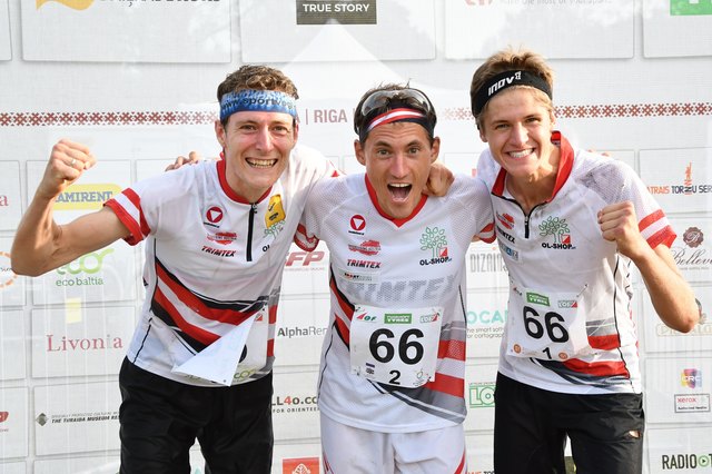 Von links nach rechts: Robert Merl (ASKÖ Henndorf), Gernot Ymsén-Kerschbaumer (HSV Pinkafeld) und Matthias Gröll (OLC Graz).