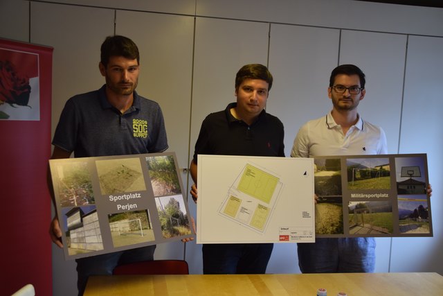 StR Mathias Niederbacher, Bezirksvorsitzender LA Benedikt Lentsch und GR Marco Lettenbichler bei der Pressekonferenz am letzten Freitag in Landeck.