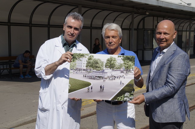 Kurt Tichy, Peter Stralls und Reinhard Scholda (v.l.) präsentieren ihre Idee vor Ort.