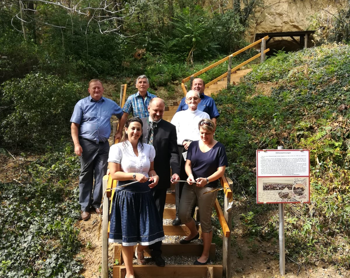 Bgm.Christian Frank, Tourismusobfrau Irene Tagwerker, Pfarrer Mag. Jan Swierkosz und die Helfer Christa Sporr, Erich Randl, Karl Jung und Erich Preissl