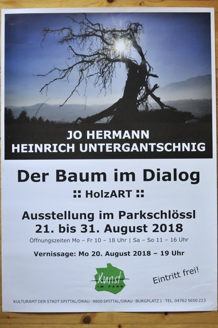 ALLE Daten zur Vernissage, Mo 20.August 18-19:00 Uhr    Heinrich Untergantschnig Bildhauer                                Jo Hermann Fotografie