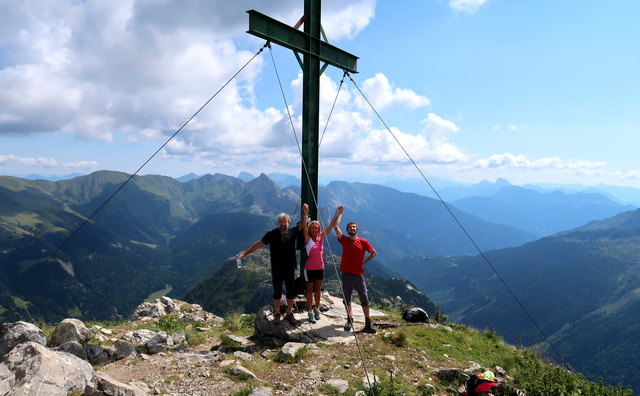 gemeinsamer Gipfelsieg am Cellon mit David und Ferdinand