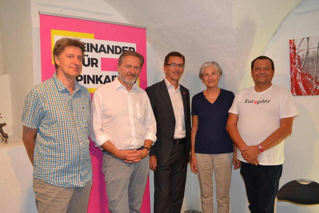 Albert Lichtblau, Thomas Klein , NEOS-Landessprecher Dietmar Buxbaum, Irmgard Griss und Eduard Posch