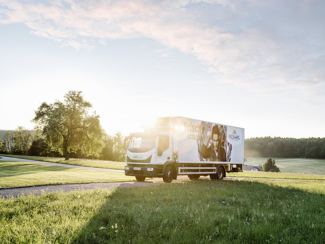 Ein Lkw der Firma Kröswang