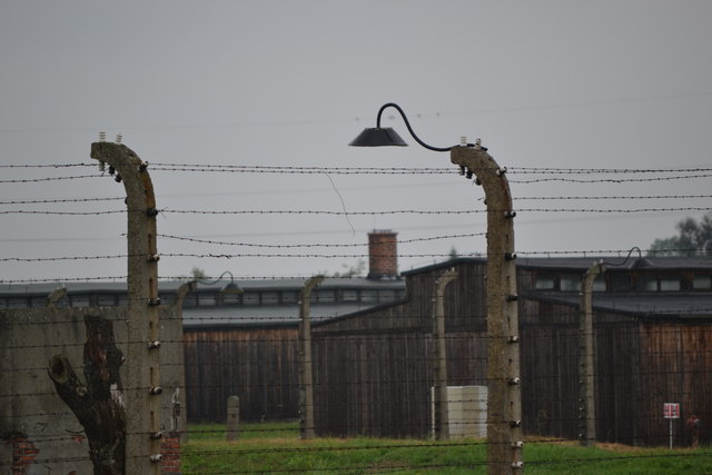 Holzbaracken in Auschwitz, in denen Menschen eingepfercht wurden