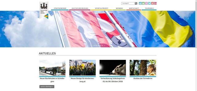 Die Webseite www.klosterneuburg.at wurde überarbeitet und modernisiert, eine App eröffnet neue Möglichkeiten, die Stadt griffbereit zu haben.
