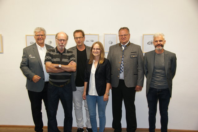 Christian Rudig, Franz Geiger, Bgm. Wolfgang Jörg, Andrea Koolen, Bgm. Elmar Handle und Laudator Christian Preisenhammer.