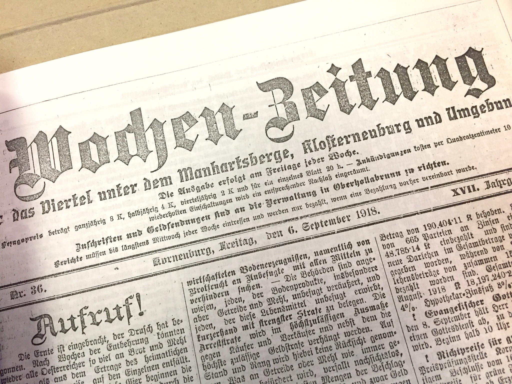 Vor 100 Jahren 6. September 1918 Korneuburg