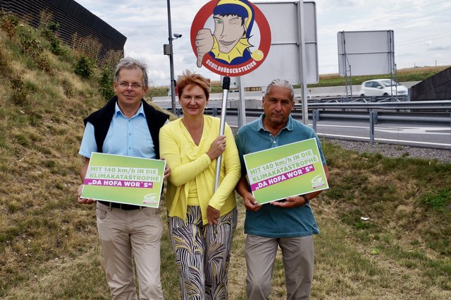 Walter Schneck, Helga Krismer und Emmerich Weiderbauer finden, "Tempo 140" ist ein reiner Schildbürgerstreich.