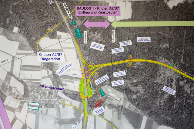 Das erste Baulos der S 7 Fürstenfelder Schnellstraße ist vergeben: Mitte September wird mit dem Bau des Knoten Riegersdorf begonnen. Umleitungen und Staus soll es laut Asfinag keine geben.