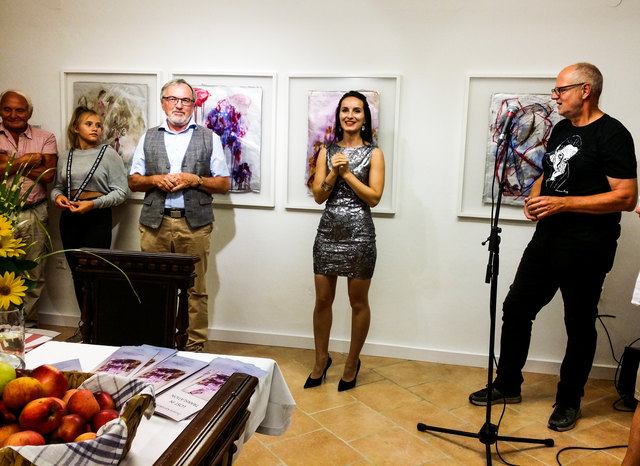 Theaterregisseur Johann Kresnik mit Tochter Tasja, Moderator Raimund Grilc, Künstlerin Zuzana Kalinakova, Musiker Arthur Ottowitz | Foto: Uroš Zavodnik