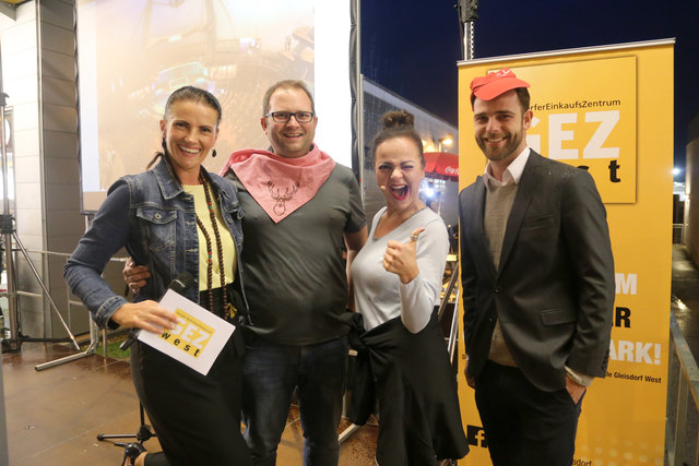 Moderatorin Silvia Gaich, Bernd Walter, Kabarettistin Marion Petric und Thomas Raser
