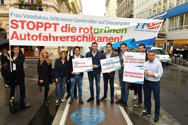 "Stoppt die rot-grünen Autoschikanen", so die FPÖ. Sie wollen kein Steuergeld verschwenden, heißt es. | Foto: FPÖ Wien