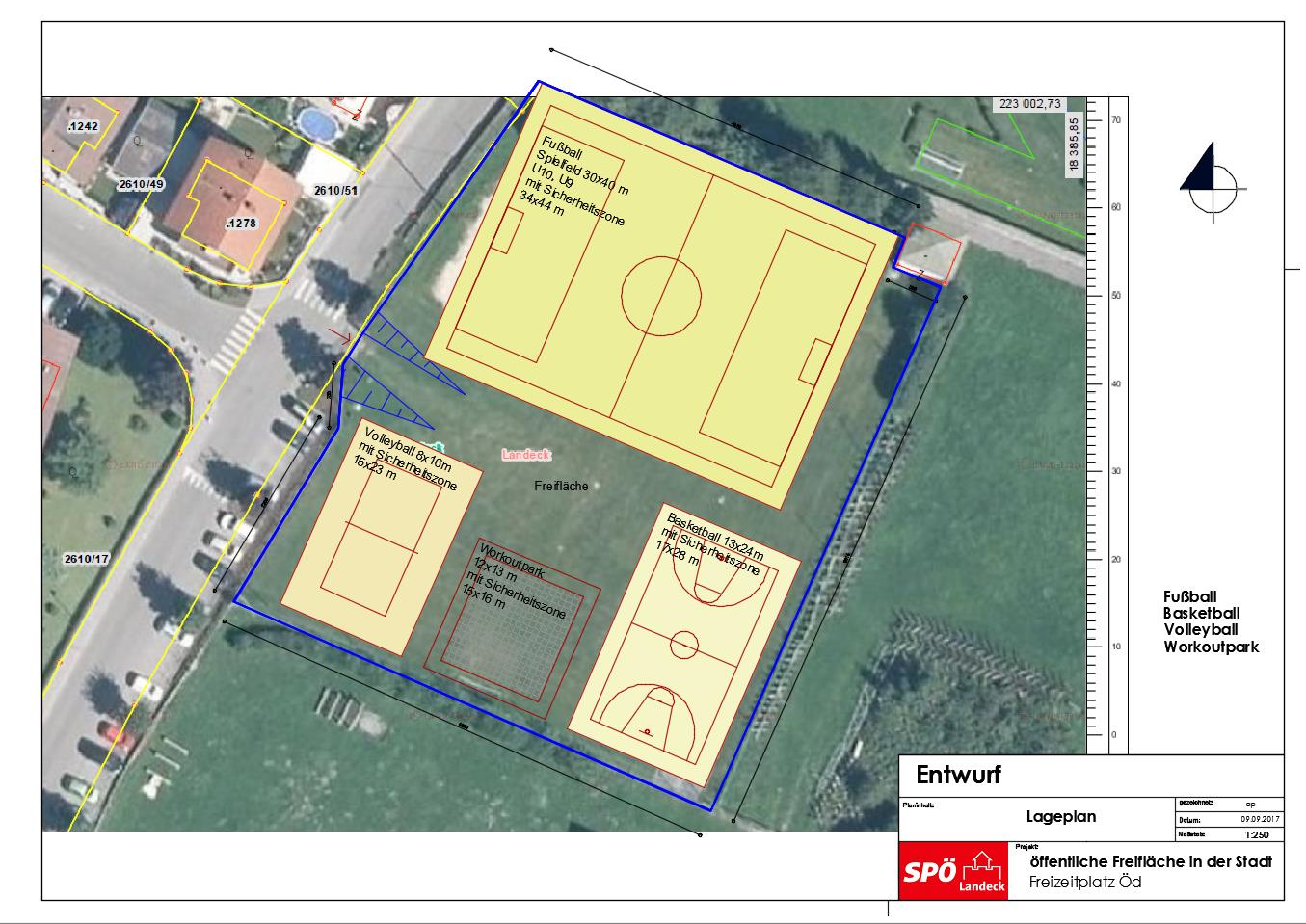 Antrag wurde Sportausschuss zugewiesen: Das Projekt der SPÖ für den Sportplatz Öd.