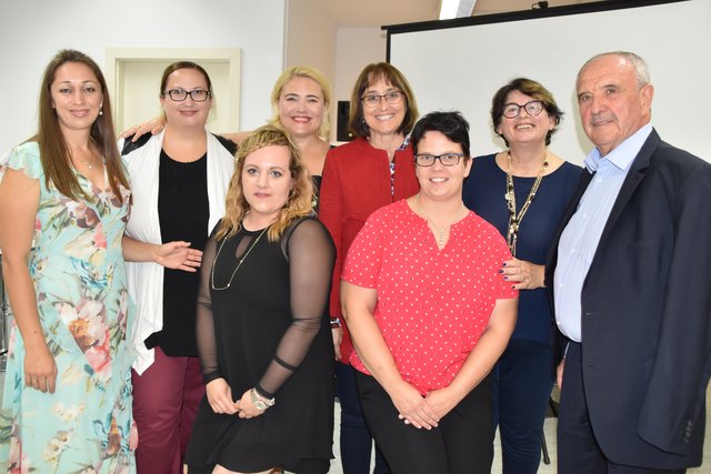 Pleschutznig, Koller, Kokal, Hoisl-Stern, Gomernik-Besser, Riepl, Pircer, Blaschitz (von links)