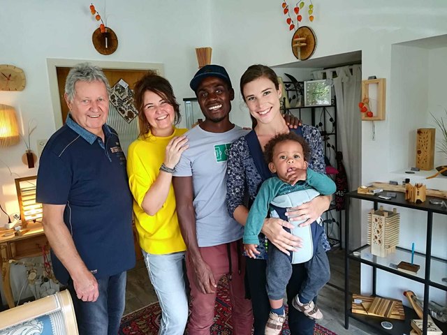 Franz Wegscheider, Andrea Wegscheider-Draxl, Martin und Nicole Karombe-Rott mit Sohn.