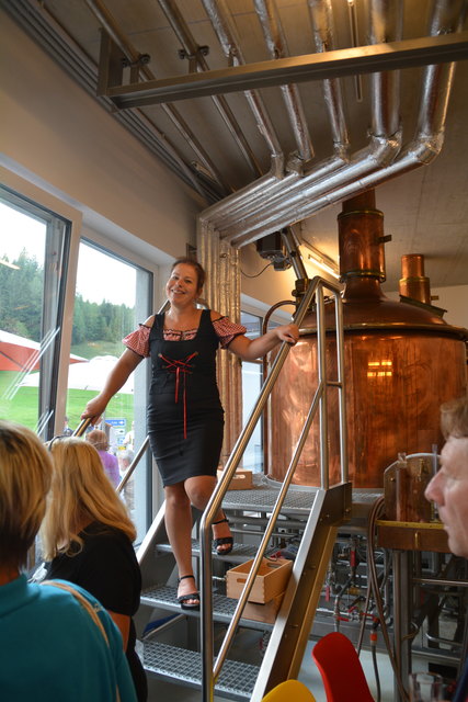 Spannende Infos über die Herstellung des "flüssigen Goldes" gab's von Monika Hager bei der Brauereiführung in Bruckners Bierwelt am Gaminger Grubberg.