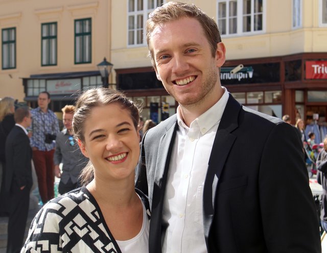Schauspielerin Sophia Platz und Produzent Wolf Danny Homann