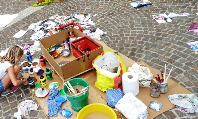 Bunte Auswahl an Materialien