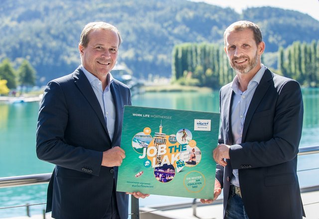LR Ulrich Zafoschnig und Roland Sint, Geschäftsführer der Wörthersee Tourismus GmbH, bei der Präsentation