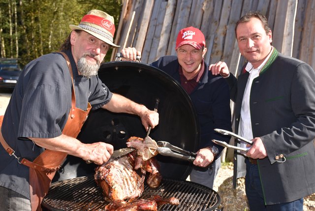 Leo Gradl, Alexander Pointner, Christian Hubinger, Eröffnung Weber Grill Academy im Stillen Tal, Pabneukirchen. 