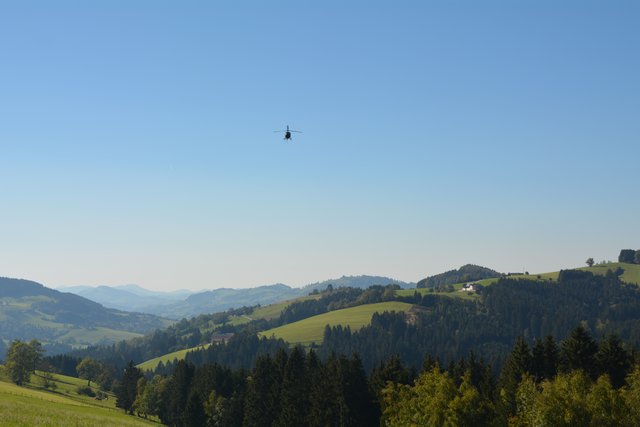 Mit der Heli Line konnte man im Helikopter eine Runde über das Mostviertel drehen.