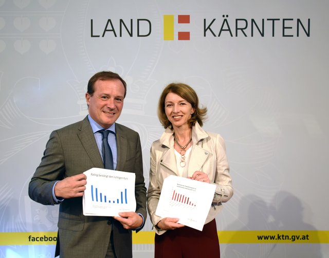 Präsentation des Wirtschaftsberichtes mit LR Zafoschnig und LHStv.in Schaunig