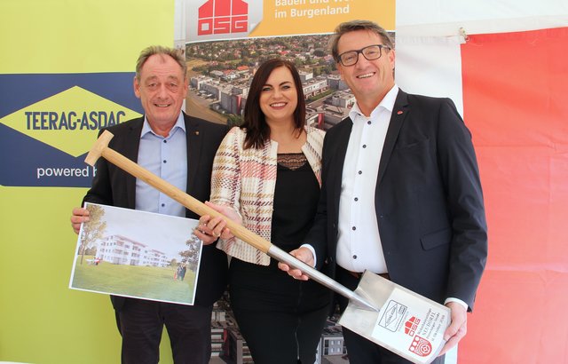 Spatenstich in Neudörfl mit LR Mag.a Astrid Eisenkopf, Bürgermeister Dieter Posch und OSG-Obmann KommR Dr. Alfred Kollar  | Foto: BLMS