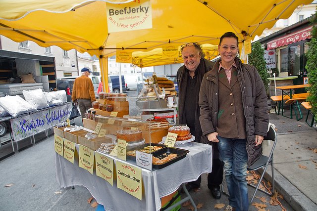 Sandra's Köstlichkeiten am Benediktinermarkt - am Foto: Herbert und Sandra Arrich