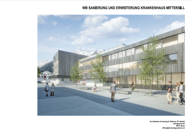 Tauernklinikum-Standort Mittersill: So wird der Neubau ausschauen. | Foto: Gerhard Wallner, Günther Domenig
