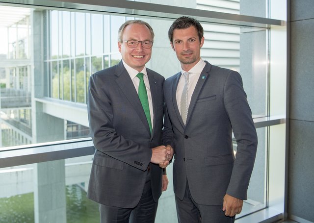 Stephan Pernkopf und René Lobner stellen das Projekt vor.