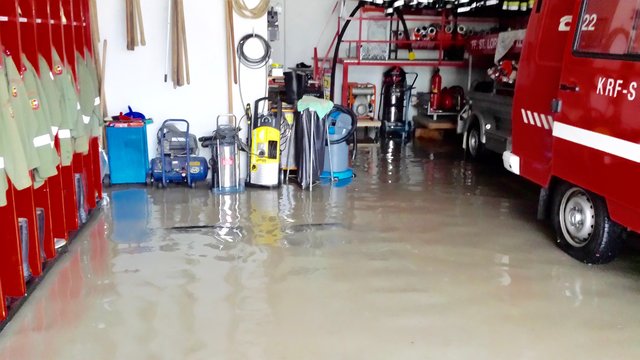 Das Rüsthaus stand auch schon unter Wasser
