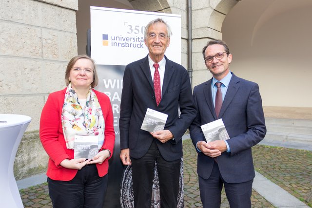 Rektor Tilmann Märk präsentierte gemeinsam mit Vizerektorin Ulrike Tanzer und Vizerektor Bernhard Fügenschuh das Programm für das Jubiläumsjahr 2019.