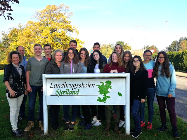 SchülerInnen der LFS und Agrar-HAK Althofen freuen sich über die Praxiserfahrung an der Roskilde Tekniske Skole in Dänemark mit tschechischen Studentinnen.
