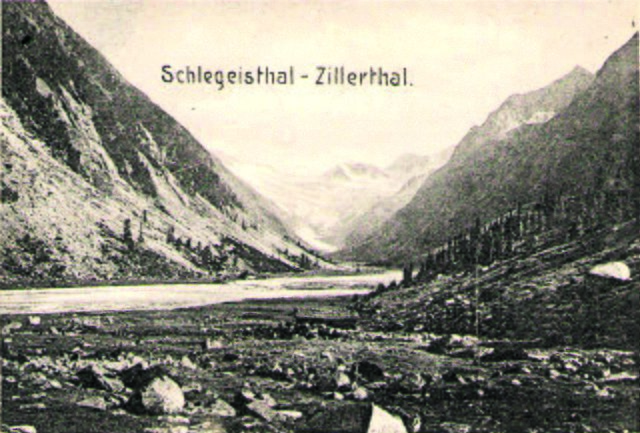 Das unberührte Schlegeistal auf einer Postkarte des Jahres 1902