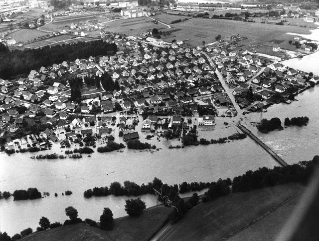 Hochwasser in Spittal. Das Kranabethwaldl war völlig überflutet