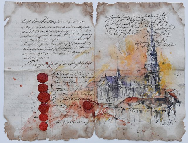 Der Neue Dom auf einer alter Linzer Handschrift von 1795. | Foto: Otmar Wallenta