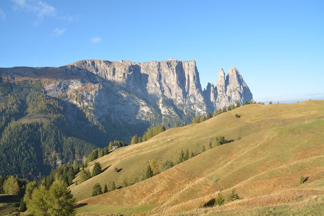 Die Seiser Alm befindet sich auf einer Seehöhe von 1.680 bis 2.350 Metern und stellt mit einer Fläche 56 Quadratkilometern eines der größten geschlossenen Hochplateaus in den Alpen dar.