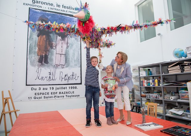 Landeshauptfrau Johann Mikl-Leitner mit Philip und Lilly.