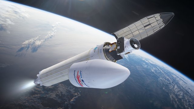 Die Raumsonde BepiColombo trennt sich nach dem Start von der Trägerrakete Ariane 5. Die Vorbereitungen auf die Mission zum Merkur dauerten über ein Jahrzehnt. | Foto: Grafik: ESA/ATG medialab
