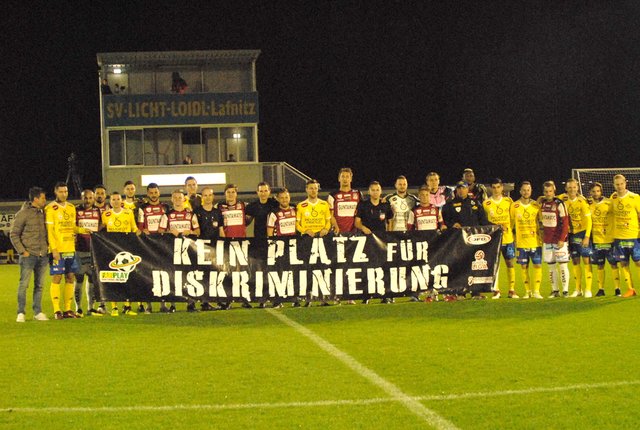 Das Spiel Licht Loidl Lafnitz gegen SV Ried stand unter dem Motto "Kein Platz für Diskriminierung".