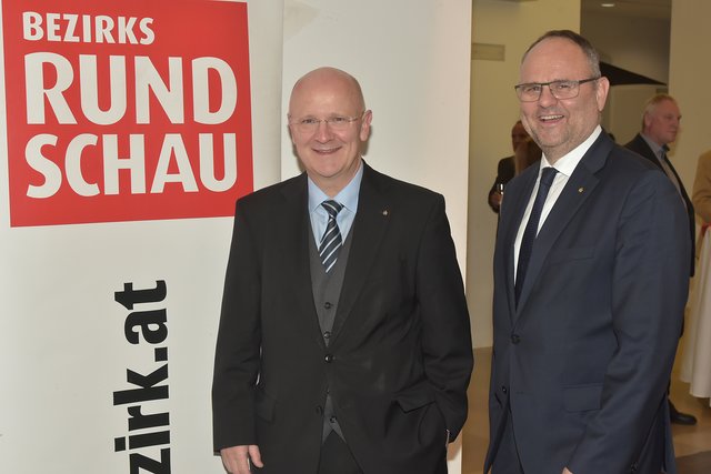 OÖ Sparkasse-Generaldirektor Michael Rockenschaub (l.) und Vorstandsdirektor Maximilian Pointner.