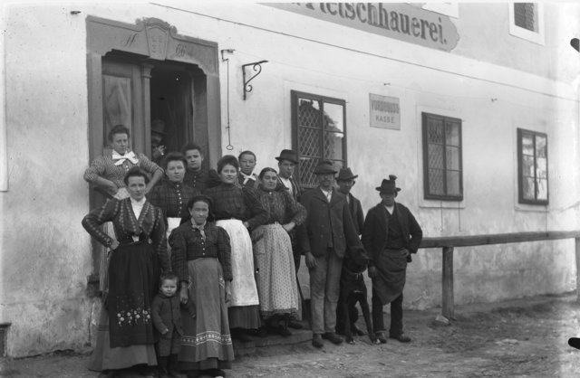 Fleischhauerei Lidauer bzw Staudinger Nussbach Haus Nr 66 , heute geschliffen 