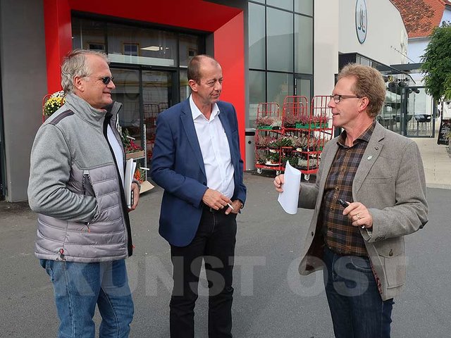 Die Bürgermeister Peter Moser (Ludersdorf-Wilfersdorf), Robert Schmierdorfer (Albersdorf-Prebuch) und Werner Höfler (Hofstätten an der Raab) in St. Ruprecht