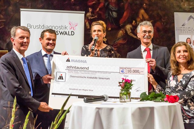 Magna unterstützt die Krebshilfe Steiermark großzügig. | Foto: Krebshilfe Steiermark