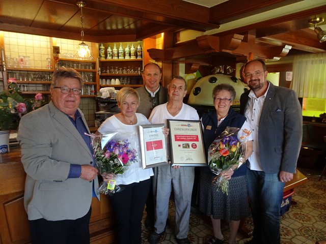 Bgm. Gottfried Wedenig, Maria De Mitri, Gemeindevorstand Friedrich Wintschnig, Werner Schiedhelm, Elisabeth Schiedhelm