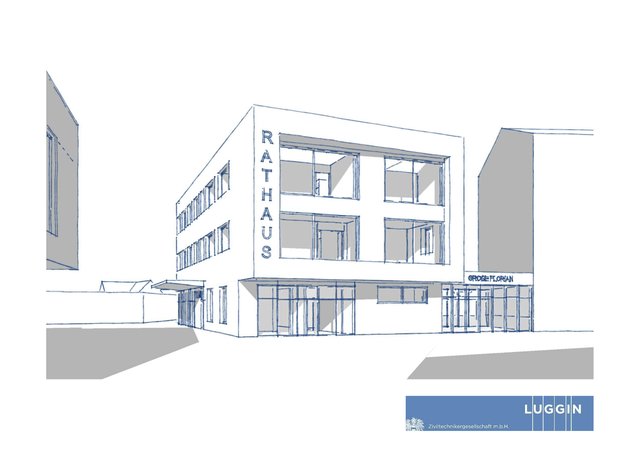 Es tut sich bereits etwas: So soll das neue Marktgemeindeamt in Groß St. Florian aussehen. | Foto: Marktgemeinde Groß St. Florian/Luggin