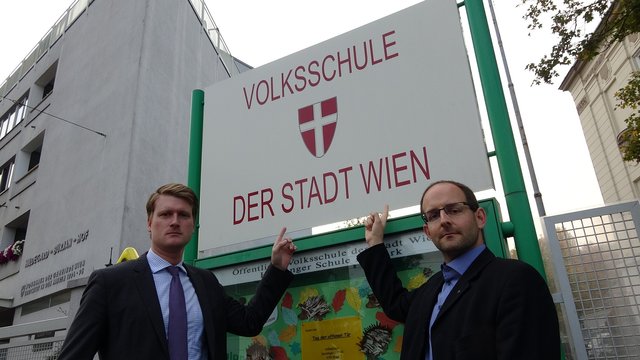 Bezirksvorstherin-Stellvertreter Matthias Friedrich und SPÖ Hietzing-Klubobmann Marcel Höckner für mehr Schulwegsicherheit | Foto: SPÖ Hietzing