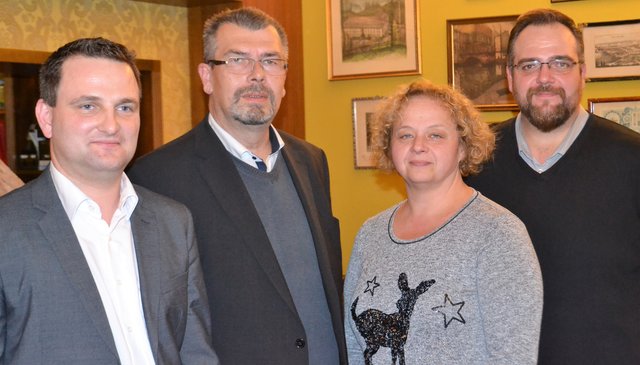 David Binder, Bezirksparteiobmann Landtagsabgeordneter Rudolf Kroiß, Andrea Kühtreiber und Philipp Neuburger (v.l.). | Foto: FPÖ Vöcklabruck